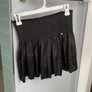 Black silk skort